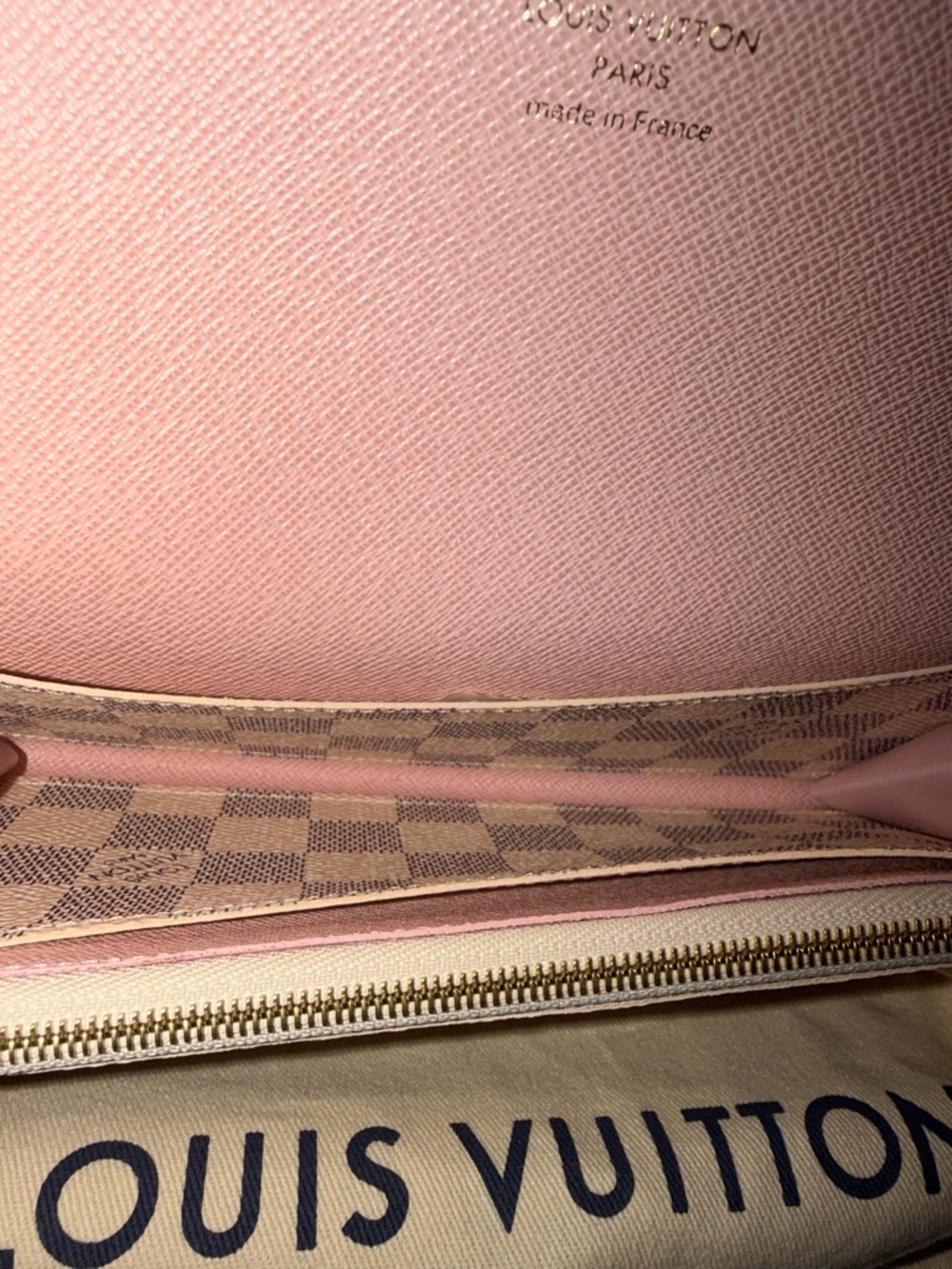 Louis Vuitton Damier Azur Canvas Continental Wallet in Cream and Light Gray - Picture 6 of 11
